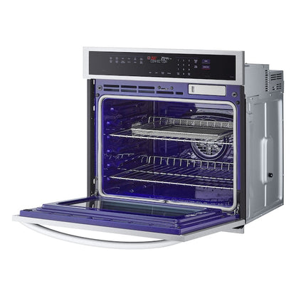 LG 30 inch Smart Compatible Single Electric Wall Oven with Air Fry Single-fan and Self-cleaning ( Printproof Stainless Steel )