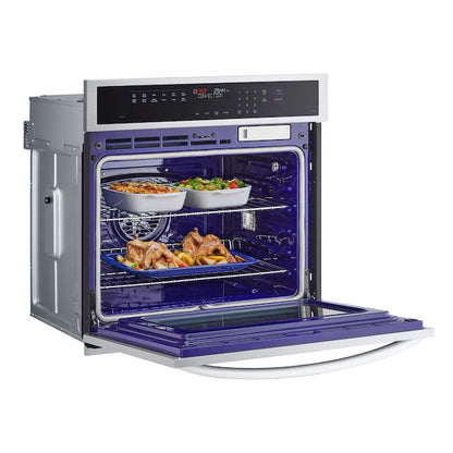 LG 30 inch Smart Compatible Single Electric Wall Oven with Air Fry Single-fan and Self-cleaning ( Printproof Stainless Steel )