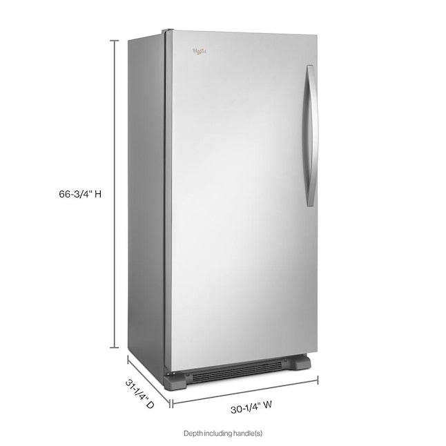Whirlpool SideKick 17.7-cu ft Frost-free Upright Freezer ( Monochromatic Stainless Steel )