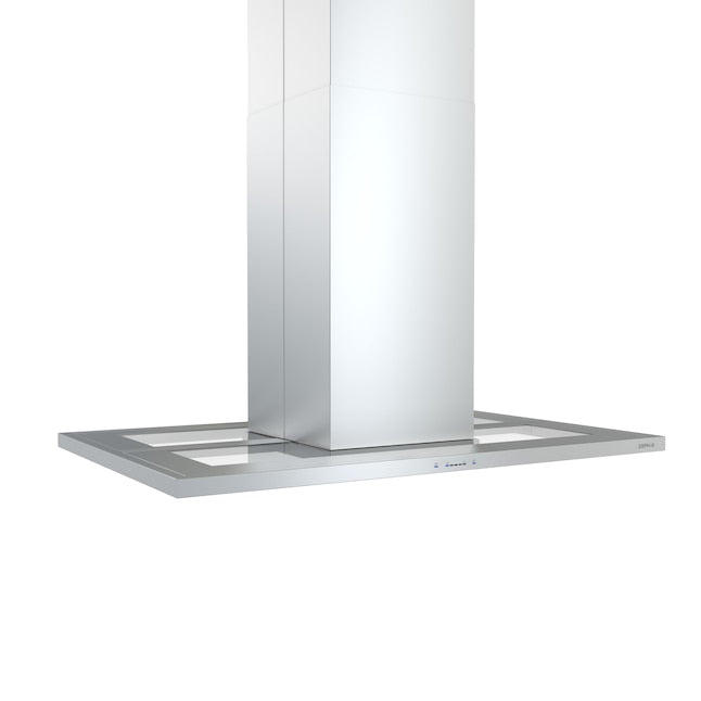 Zephyr 36 inch Convertible 600-CFM Stainless Steel + Glass Island Range Hood
